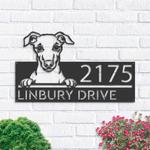 personalized whippet dog cute puppy address sign house number plaque custom metal sign 0