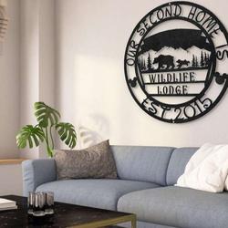 personalized wildlife lodge sign our second home is willdlife lodge custom metal sign log cabin metal sign housewarming gifts 1