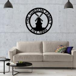 personalized windmill metal signs housewarming gift for farmer rustic farm decor 1