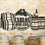 personalized wine cave metal sign wine cellar home decor custom name and est gift for wine lover vineyard sign 0