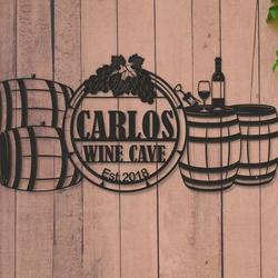 personalized wine cave metal sign wine cellar home decor custom name and est gift for wine lover vineyard sign 2