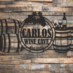 personalized wine cave metal sign wine cellar home decor custom name and est gift for wine lover vineyard sign 3
