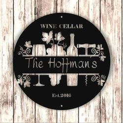 personalized wine cellar metal wall art sign custom bar wall sign for home decor and bar decorations 1