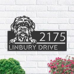 personalized wirehaired pointing griffon dog address sign house number plaque custom metal sign 1