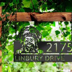 personalized wirehaired pointing griffon dog address sign house number plaque custom metal sign 2
