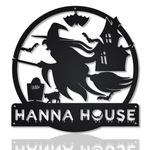 personalized witch halloween metal sign haunted house sign halloween decoration for home 0