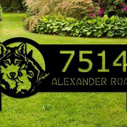 personalized wolf couple address sign house number plaque custom metal sign 1