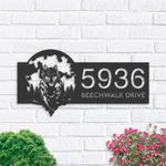 personalized wolf on full moon address sign custom metal signs 0