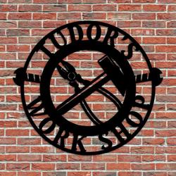 personalized workshop garage mechanic tools custom metal sign 2