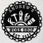 personalized workshop metal sign garage sign man cave decor birthday gifts 0