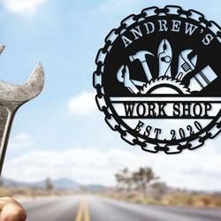 personalized workshop metal sign garage sign man cave decor birthday gifts 3