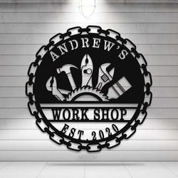 personalized workshop metal sign garage sign man cave decor birthday gifts 6