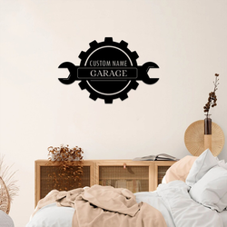 personalized workshop metal wall art custom garage name signs car mechanic repair 1