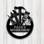 personalized workshop sign carpenter tools sign papas workshop custom metal signs mechanic gifts 0