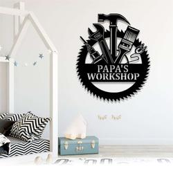 personalized workshop sign carpenter tools sign papas workshop custom metal signs mechanic gifts 1