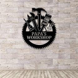 personalized workshop sign carpenter tools sign papas workshop custom metal signs mechanic gifts 3