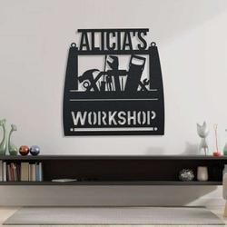 personalized workshop sign repair tools sign mechanic custom metal signs home decor 1