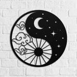 personalized yin yang sun and moon meditation room yoga studio home decor custom metal sign 0