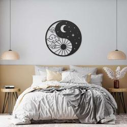 personalized yin yang sun and moon meditation room yoga studio home decor custom metal sign 2