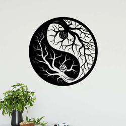personalized yin yang tree of life yoga studio home decor custom metal sign 1