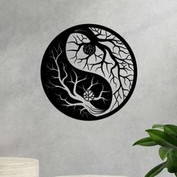 personalized yin yang tree of life yoga studio home decor custom metal sign 2
