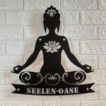 personalized yoga buddha lotus yoga studio home decor custom metal sign 0
