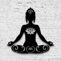 personalized yoga buddha lotus yoga studio home decor custom metal sign 2