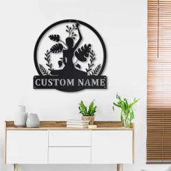 personalized yoga metal name sign yoga room decor gift for yoga lover 1