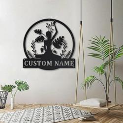 personalized yoga metal name sign yoga room decor gift for yoga lover 2