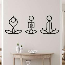 personalized yoga poses set of 3 namaste meditation room yoga studio home decor custom metal sign 1