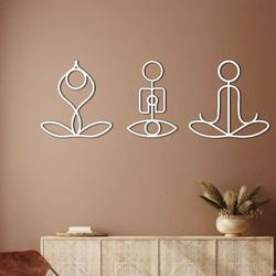 personalized yoga poses set of 3 namaste meditation room yoga studio home decor custom metal sign 2