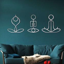 personalized yoga poses set of 3 namaste meditation room yoga studio home decor custom metal sign 3