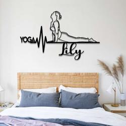 personalized yoga studio heartbeat business sign yoga studio home decor custom metal sign 2