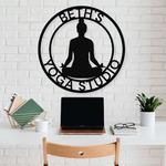 personalized yoga studio meditation home decor custom metal sign 0