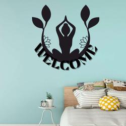 personalized yoga welcome sign studio home decor custom metal sign 1