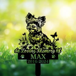 personalized yorkshire terrier grave marker custom dog memorial stake for garden or pet cemetery 3