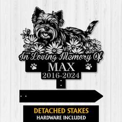 personalized yorkshire terrier grave marker custom lying dog memorial stake for pet cemetery or garden 2