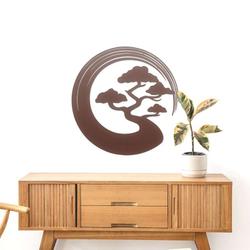 personalized zen circle bonsai spiritual yoga studio home decor custom metal sign 1