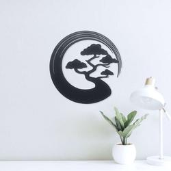 personalized zen circle bonsai spiritual yoga studio home decor custom metal sign 2