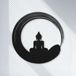 personalized zen circle buddha meditation yoga studio home spiritual decor custom metal sign 0