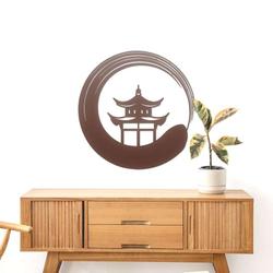personalized zen circle pagoda japanese yoga studio home decor custom metal sign 1