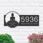 personalized zen lotus buddha address sign house number plaque custom metal sign 0