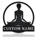 personalzied yoga meditation metal sign decor room gift for yoga lover 0