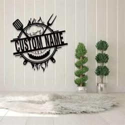 personlized grill master metal sign smokehouse decor barbecue outdoor decor grilling gift for dad 2