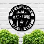pesronalized metal bbq sign bar and grill sign barbecue sign backyard tiki home outdoor decor 0