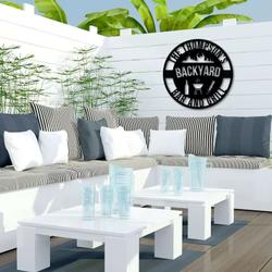 pesronalized metal bbq sign bar and grill sign barbecue sign backyard tiki home outdoor decor 1