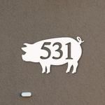 pig metal art custom house number sign address signs farm house decor 0