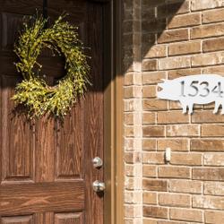 pig metal art custom house number sign address signs farm house decor 2