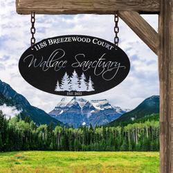 pine tree lodge cabin address sign custom metal signs 1