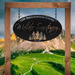 pine tree lodge cabin address sign custom metal signs 2